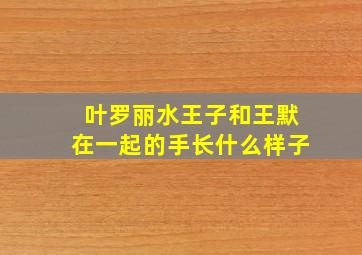 叶罗丽水王子和王默在一起的手长什么样子