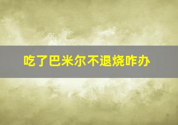 吃了巴米尔不退烧咋办