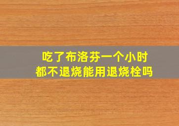 吃了布洛芬一个小时都不退烧能用退烧栓吗