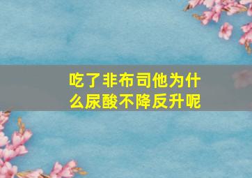 吃了非布司他为什么尿酸不降反升呢