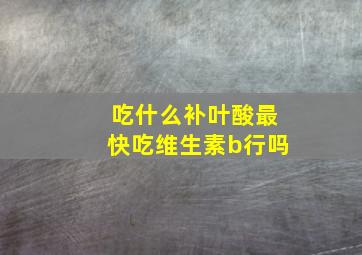 吃什么补叶酸最快吃维生素b行吗