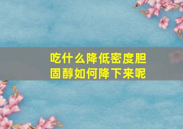 吃什么降低密度胆固醇如何降下来呢