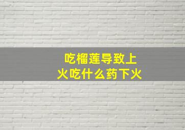 吃榴莲导致上火吃什么药下火