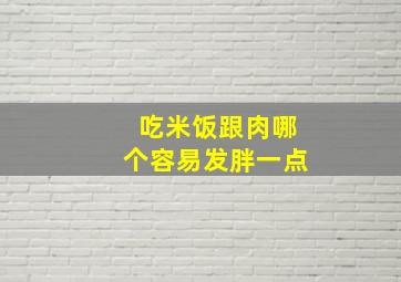 吃米饭跟肉哪个容易发胖一点