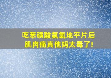 吃苯磺酸氨氯地平片后肌肉痛真他妈太毒了!