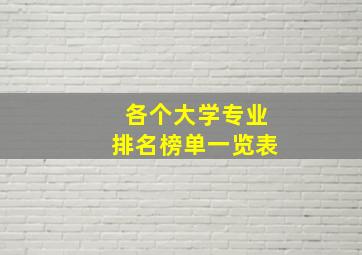 各个大学专业排名榜单一览表