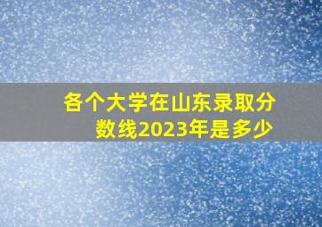 各个大学在山东录取分数线2023年是多少