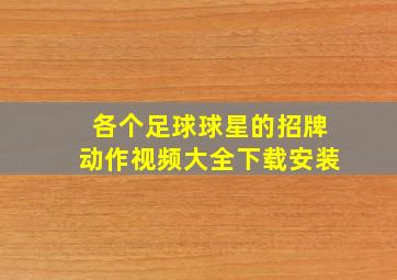 各个足球球星的招牌动作视频大全下载安装