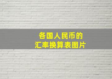 各国人民币的汇率换算表图片