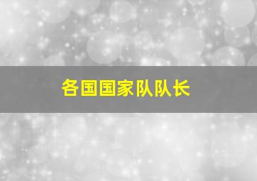 各国国家队队长