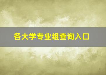 各大学专业组查询入口