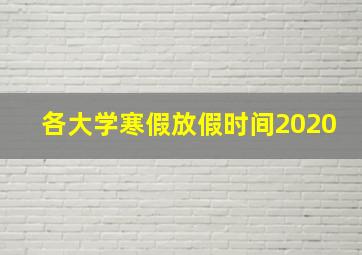 各大学寒假放假时间2020