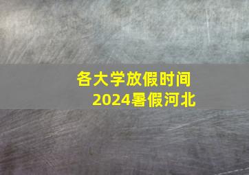 各大学放假时间2024暑假河北