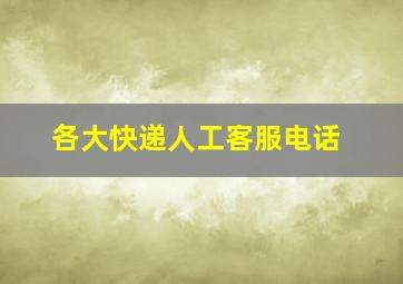 各大快递人工客服电话