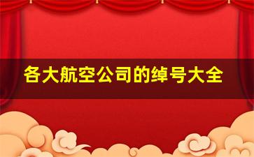 各大航空公司的绰号大全