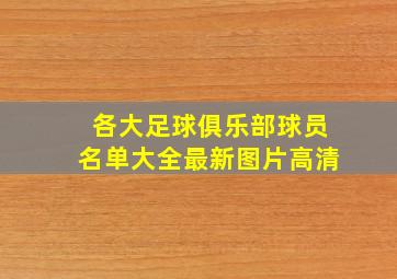 各大足球俱乐部球员名单大全最新图片高清