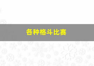 各种格斗比赛