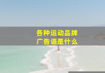 各种运动品牌广告语是什么