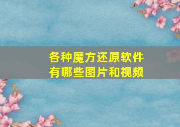 各种魔方还原软件有哪些图片和视频