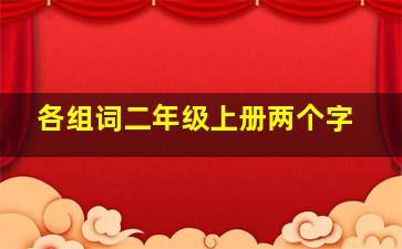 各组词二年级上册两个字