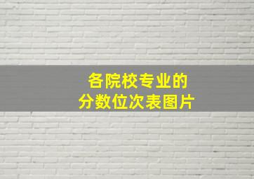 各院校专业的分数位次表图片