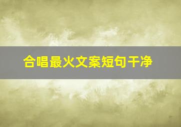 合唱最火文案短句干净