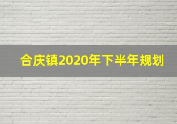 合庆镇2020年下半年规划