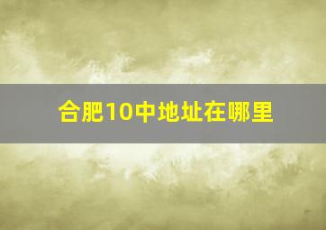 合肥10中地址在哪里