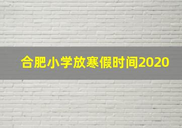 合肥小学放寒假时间2020