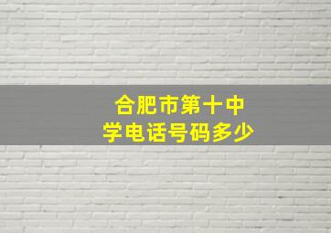 合肥市第十中学电话号码多少