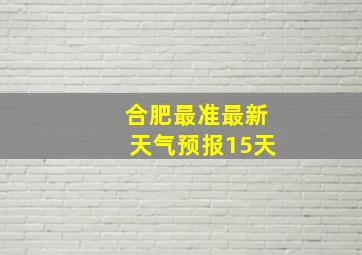 合肥最准最新天气预报15天