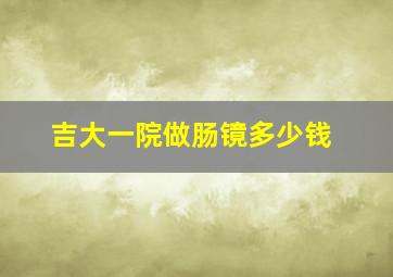 吉大一院做肠镜多少钱