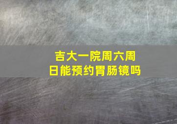 吉大一院周六周日能预约胃肠镜吗