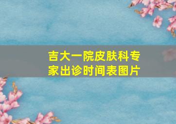 吉大一院皮肤科专家出诊时间表图片