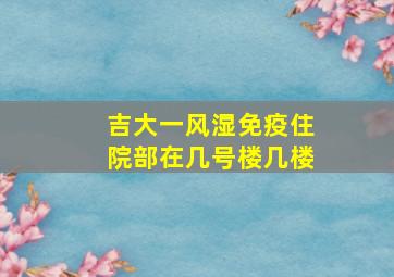 吉大一风湿免疫住院部在几号楼几楼