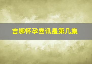 吉娜怀孕喜讯是第几集