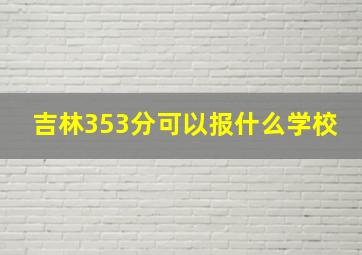 吉林353分可以报什么学校