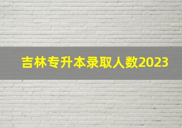 吉林专升本录取人数2023