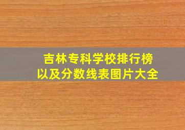 吉林专科学校排行榜以及分数线表图片大全