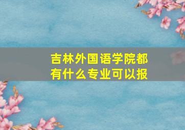 吉林外国语学院都有什么专业可以报