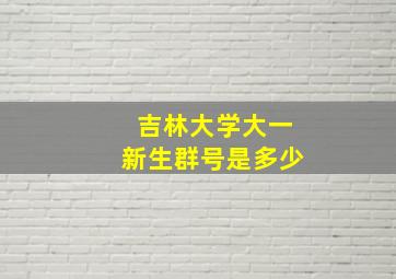 吉林大学大一新生群号是多少