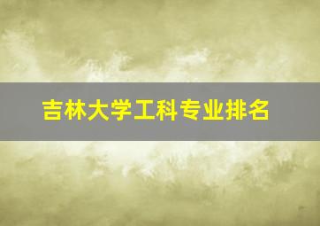 吉林大学工科专业排名