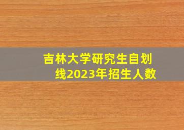 吉林大学研究生自划线2023年招生人数