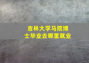 吉林大学马院博士毕业去哪里就业