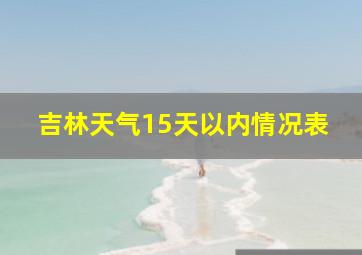 吉林天气15天以内情况表