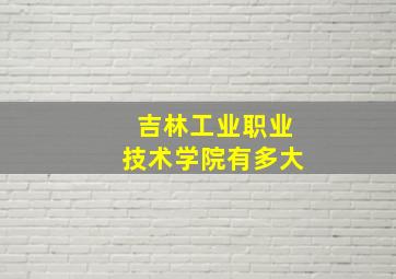 吉林工业职业技术学院有多大