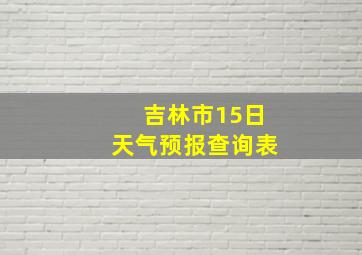 吉林市15日天气预报查询表