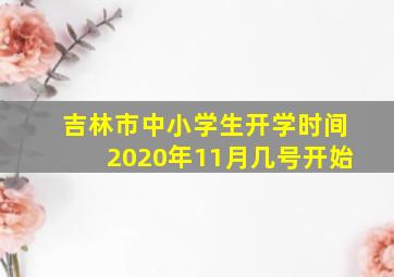 吉林市中小学生开学时间2020年11月几号开始