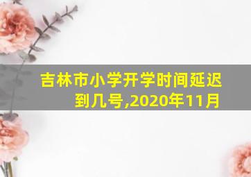 吉林市小学开学时间延迟到几号,2020年11月