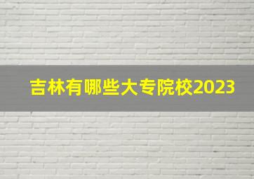 吉林有哪些大专院校2023